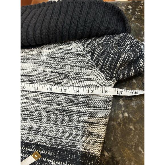 Y2K Cache Foldover Off Shoulder Medium Striped Colorblock Knit Tunic Sweater - Picture 6 of 8